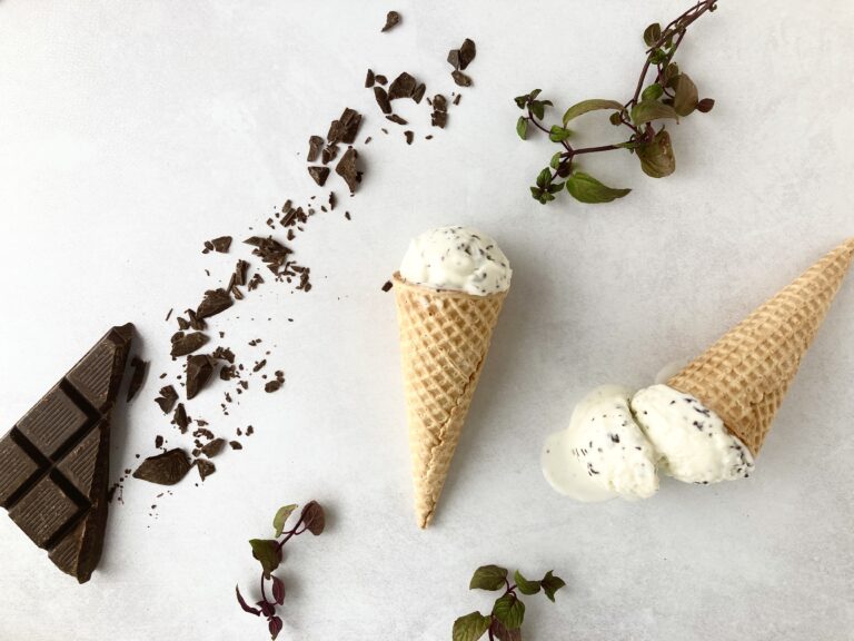 Mint Chocolate Chip Ice Cream (With real mint)